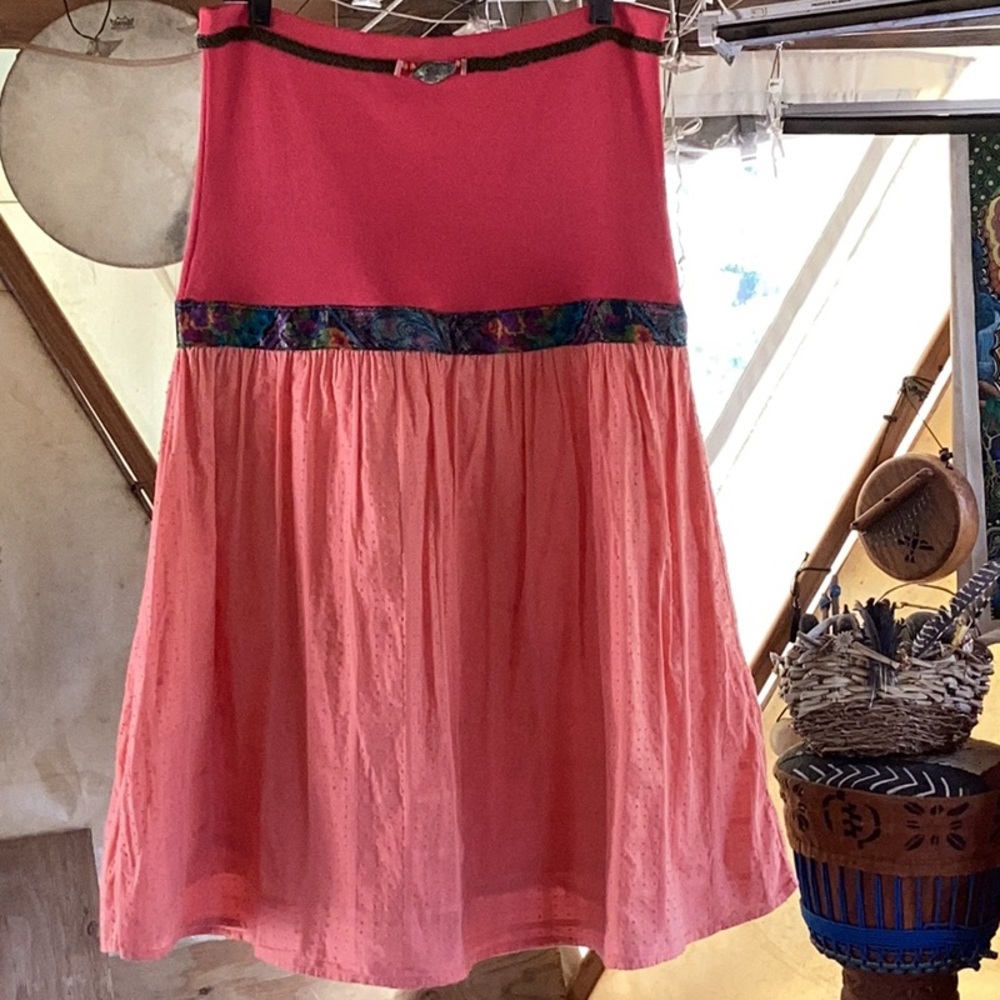 New Handcrafted Abalone Boho Skirt Sz M Festival Hippie Cottagecore Upcycled